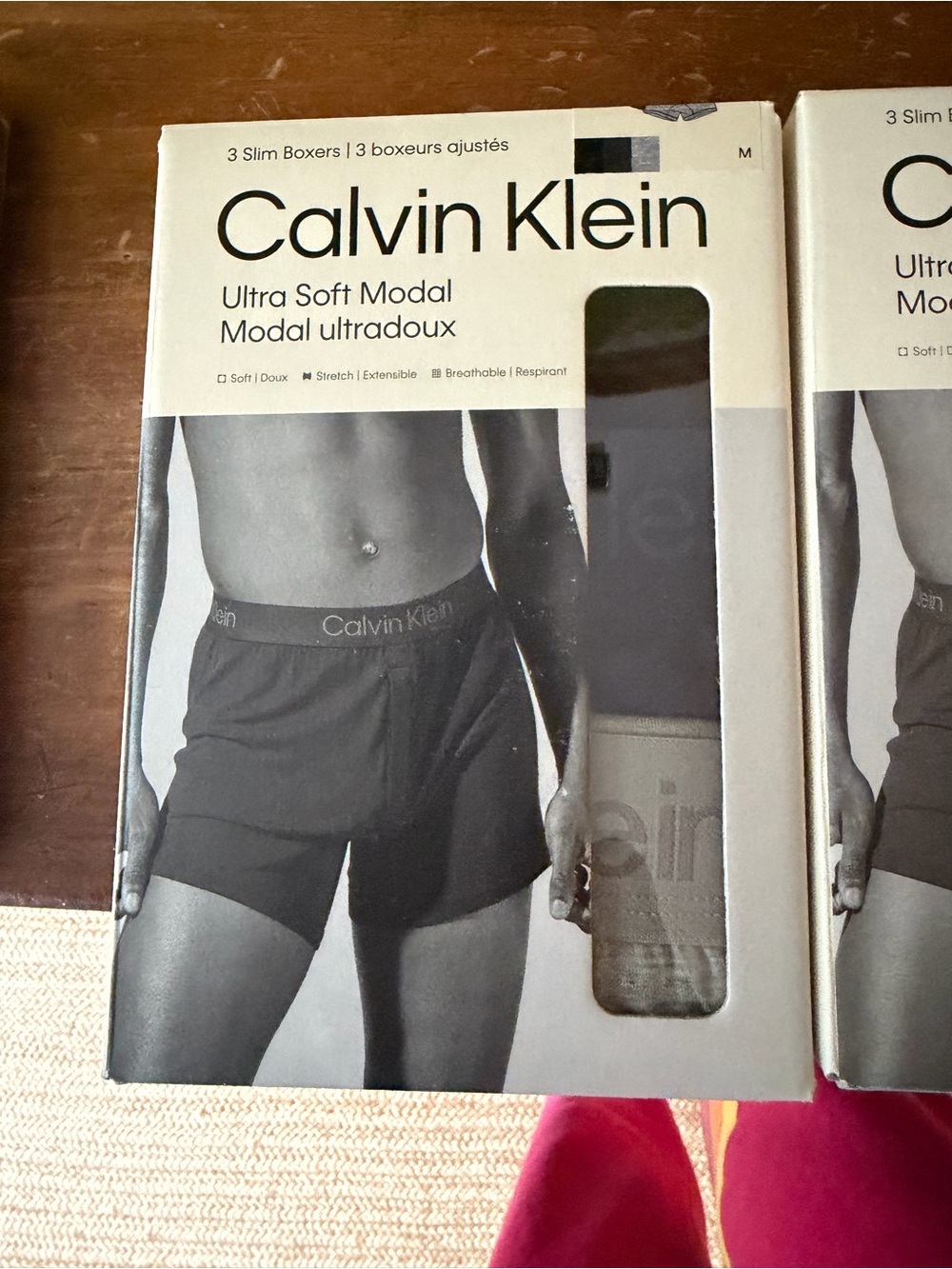 TWO Calvin Klein Black Ultra Soft Modal Slim Boxer Briefs - 3 Pack (6 total)